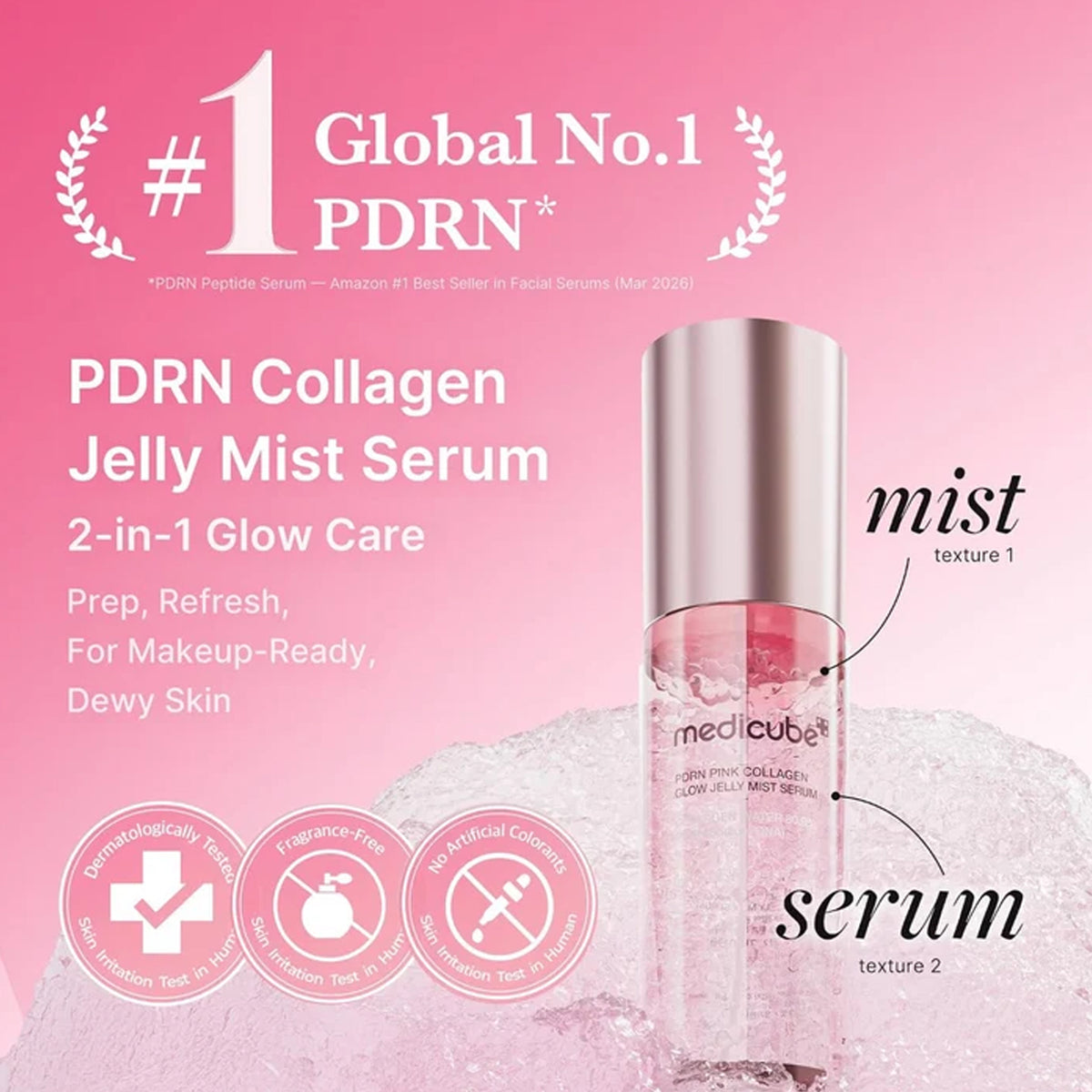 Medicube Pink Collagen Glow Jelly Mist Serum 100ml Pump