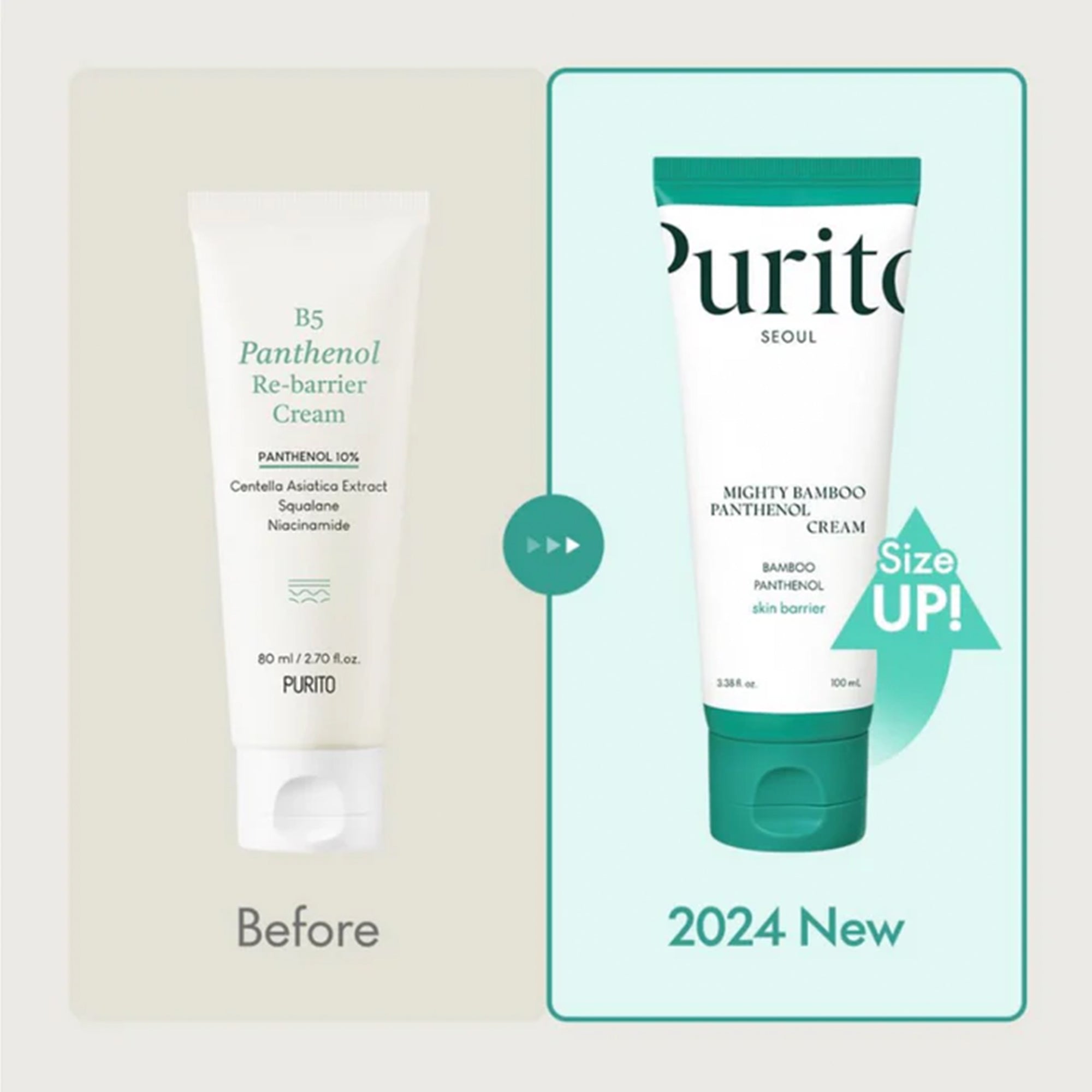 Purito Mighty Bamboo Panthenol Cream 100ml Tube