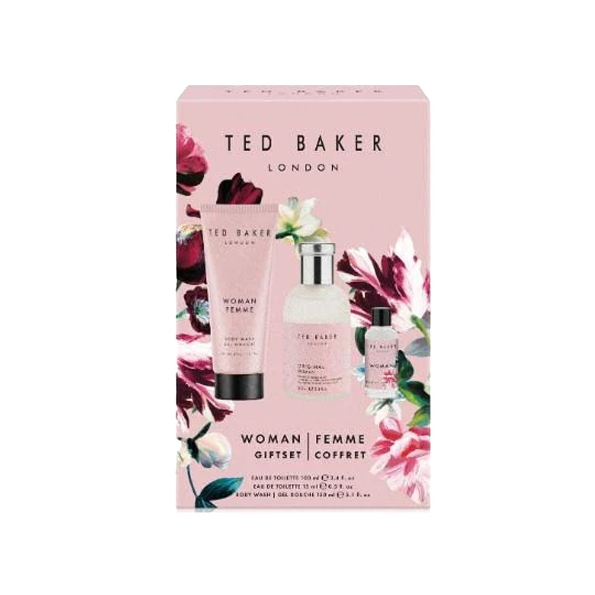 Ted Baker Woman Eau De Toilette 100ml & Eau De Toilette 15ml & Body Wash 150ml Gift Set